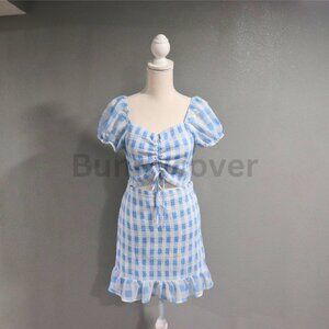 𓇼 🌊 🐚 Light blue Gingham Top & Skirt Set 𓇼 🌊 🐚